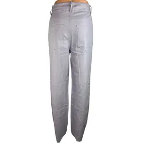 Zara Lilac Purple Wide Straight Leg Baggy Leather Pockets Casual Ankle Pants S thumbnail 3