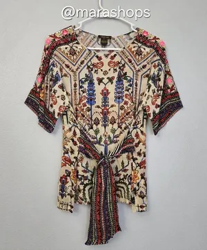 Anthropologie Vineet Bahl Meknes Embroidered Shirt Top thumbnail 3