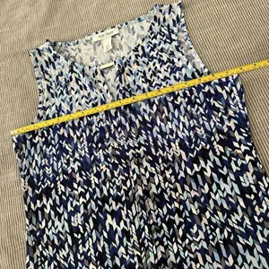 White House Black Market Blue Size S Geometric Tank Top Sleeveless Shirt WHBM thumbnail 7