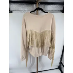 Levi's Pullover Sweatshirt Womens L Cream Fringe Classic Western Yoke Cowgirl thumbnail 7