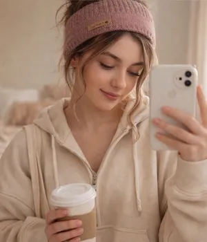 Carhartt Dusty Pink and Lavender Knit Beanie thumbnail 1