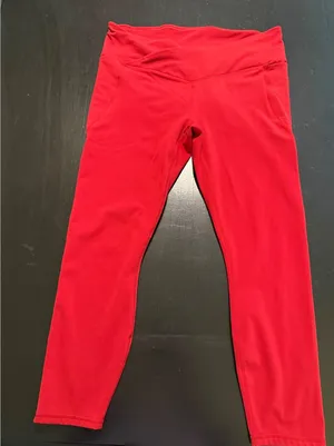 Fabletics‎ PureLuxe Red High Waisted Crossover Leggings Womens XL LG2251354-6218 thumbnail 1