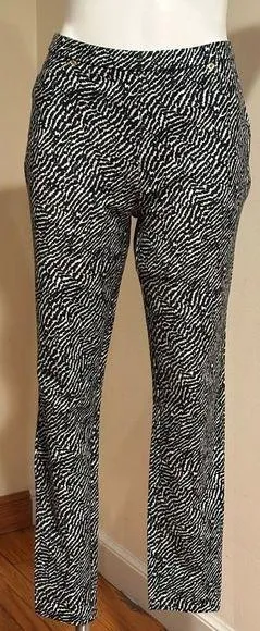 Michael Kors Zebra Print Pants Back pockets. High Waist No Zipper /Button Sz L thumbnail 1