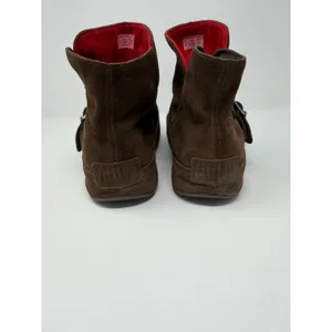 FitFlop Mukluk Short Suede Boots Brown Buckle Microwobbleboard 159-030 Womens 10 thumbnail 3
