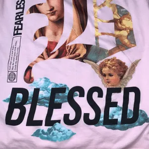 Fresh Laundry pink fearless Saint graphic tee size M thumbnail 7
