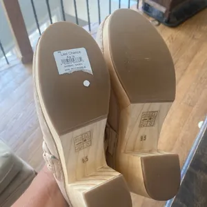 Dolce Vita Hila beige tan suede platform mule clogs size 9.5 NWT braided detail thumbnail 6