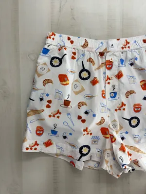 ANTHROPOLOGIE breakfast printed lounge sleep boxer shorts L thumbnail 7