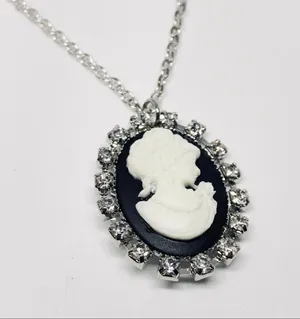 Rhinestone Cameo Necklace Goth New thumbnail 1