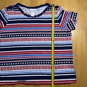 Alfred Dunner Patriotic Americana Top XL Red White Blue Nautical 4th Of July GUC thumbnail 8