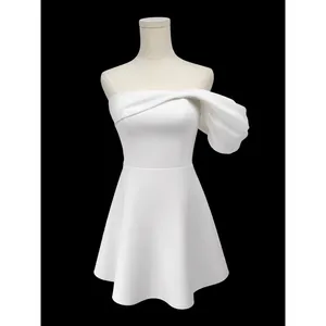 Dress The Population Olive One-Shoulder‎ Mini Dress Ivory White Sz Small thumbnail 5