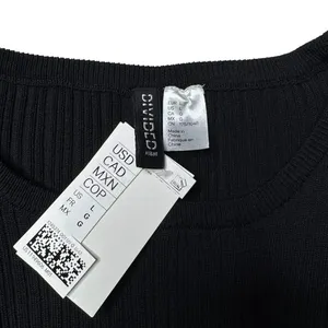 H&M Black Ribbed Knit Bodycon Dress Large NWT Minimalist LBD thumbnail 9
