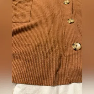 Intimately Free People Women's Rust Cardigan Ribbed Sweater - Size L thumbnail 7