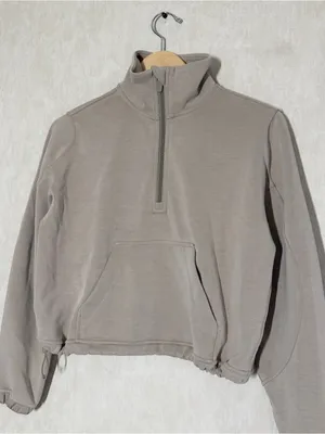 Lululemon Women’s Lululemon Brushed Softstreme Half Zip in Riverstone 4 thumbnail 4