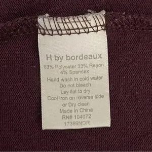 H by Bordeaux Burgundy Lightweight Cropped Stretchy Soft Womens Sweater SZ L thumbnail 6