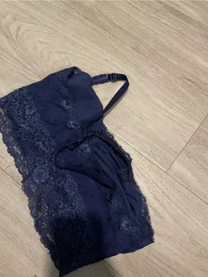 Soma Navy Lace Bralette Tank with Scalloped Hem thumbnail 2