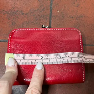 Fossil Red Leather Wallet thumbnail 4