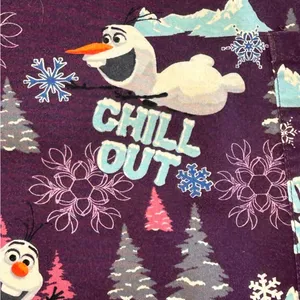 Disney Olaf Frozen Scrub Top size small Purple Chill Out Pediatric Nursing top thumbnail 3