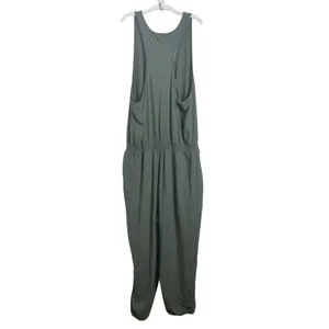 Aerie Green Soft Track Racerback Tank Jumpsuit XXL Stretch Comfy Pockets thumbnail 2