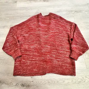 Urban Outfitters‎ Sweater Medium Red Open Front Cardigan Heather Thick Knit thumbnail 2