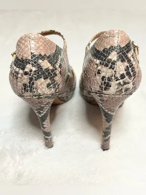 Coach Snake Print Peep Toe Mary Jane High Heels Size 6 Shawna Python Animal thumbnail 5