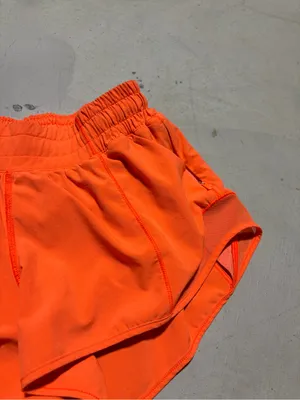 lululemon athletica Women's Neon Orange Athletic Shorts 4 thumbnail 5
