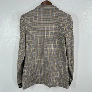 Summum Woman Amsterdam‎ Luxury Jersey Plaid Blazer Jacket Gold Stripe Cuff Small thumbnail 4