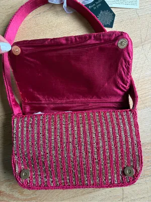 Beaded Pink Cocktail Motif Shoulder Bag thumbnail 6