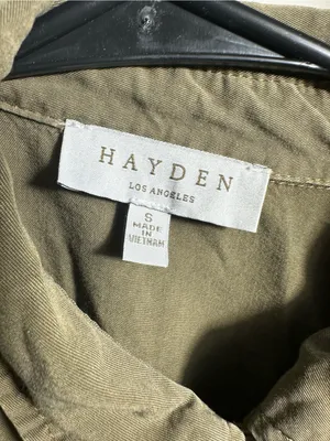 S311. Hayden Women's Olive Green Lightweight Button-Up Shirt thumbnail 2