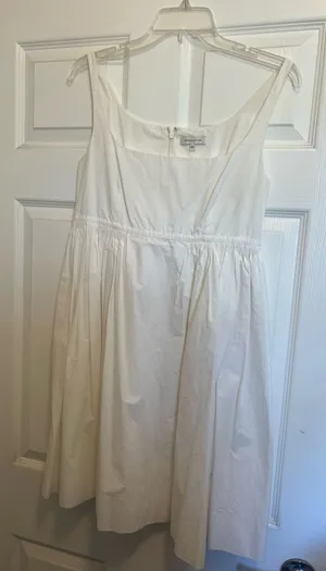 Rebecca Taylor Dress White Knee Length Snatched Waist with a Flare thumbnail 1