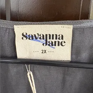 NWT Savanna Jane Embroidered Aztec Top Silver Size 2X thumbnail 4