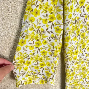 Imperfect yellow floral pocket dress vneck pointed collar lined‎ bright bohemian thumbnail 10
