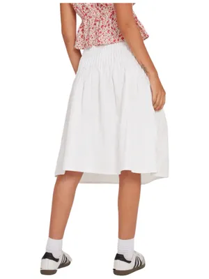 Motel Rocks Asada Pleated Waist Midi Skirt In Poplin White Size Medium NWT thumbnail 7