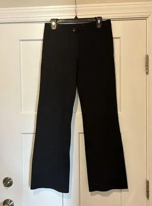 Betabrand Women's Pants Size Large Black Leg Dress Yoga Stretch Wide Leg 32x30 thumbnail 1