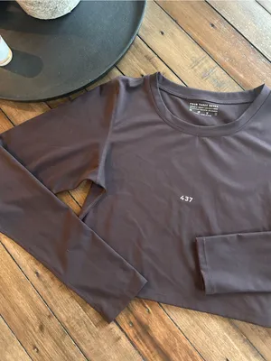 437 Long Sleeve Crop Athletic Brown Top L thumbnail 4