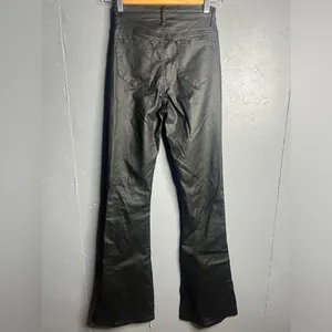 EDIKTED Luna Faux Leather Flare Leg Black Pants in size Medium. thumbnail 3