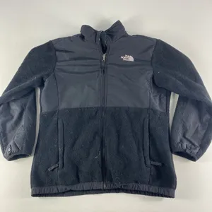 The North Face Denali Jacket Girls XL Full Zip‎ Polartec Black Fleece Youth TNF thumbnail 1