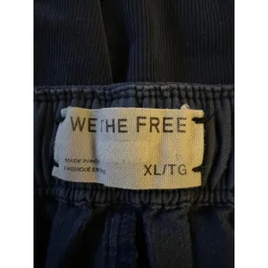 Free People XL Nice Choice Cord Jeans Navy Blue Barrel Harem Pull On Corduroy thumbnail 6