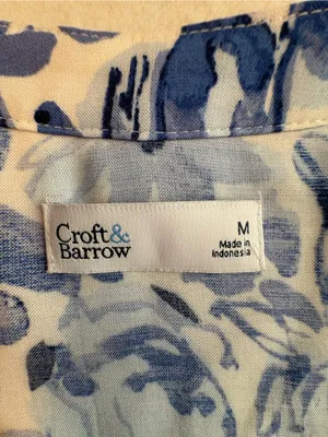 croft & barrow Blue and White Floral Midi Dress with Tie Waist thumbnail 7