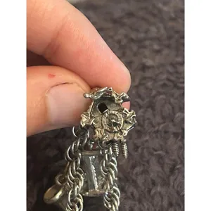 S53 bracelet Kookoo golf Santa and more 925 sterling silver heavy 7.25 inch long thumbnail 7