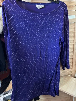 Notations Deep Purple Wave-Look Long Sleeve Top Medium thumbnail 1