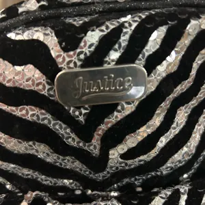 Justice Black and Silver Sequin Zebra Backpack Like New! thumbnail 8