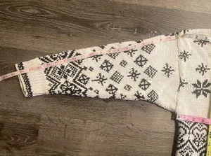 Chunky Knit Christmas Reindeer Fair Isle Sweater Size Small Vintage Glenover thumbnail 12