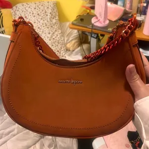 Nanette Lepore rust dusty orange baguette shoulder crescent bag custom dyed thumbnail 4