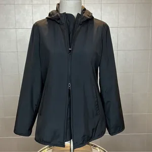 Vintage GAP Women’s Front Zip Rain Jacket with Adjustable Hood Black Size Small thumbnail 4