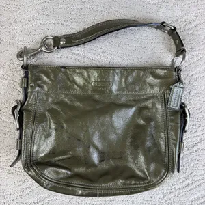 Vintage Coach Metallic Gold Patent Leather Bag Slouchy Hobo thumbnail 1