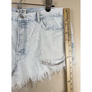 We the Free People Size 34 Jean Shorts Distressed Button-Fly Frayed Hems Hi-Rise thumbnail 10