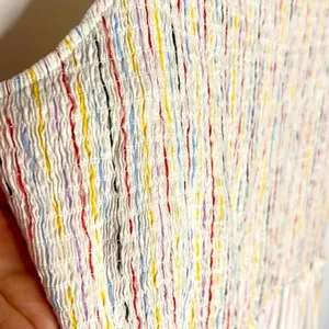 English Factory Smocked Flutter Cap Sleeve Stripes Dress thumbnail 7