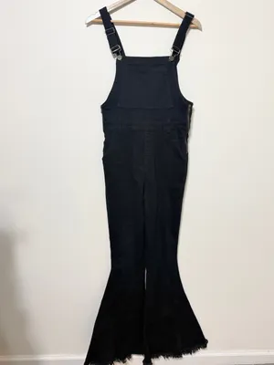 Show Me Your Mumu Berkeley Bell Overalls Size Medium Black Western Cowgirl Boho thumbnail 2
