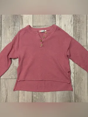 Free People Beach Hailee Coastal Grandma Cotton Knit Henley Sweater xs thumbnail 4