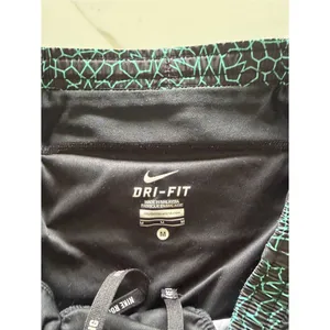 Nike Dri-FIT Running Shorts Womens Medium‎ Black Neon Green Geometric Print Gym thumbnail 4